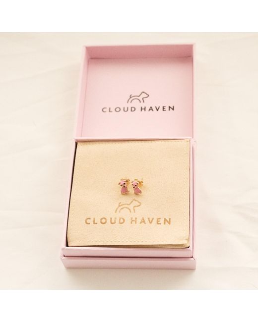 Cloud Haven Metallic Pit Bull Stud Earrings