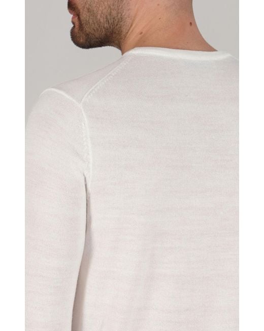 Paul James Knitwear Gray Extra Fine Merino Wool Callington Crew Neck Jumper for men