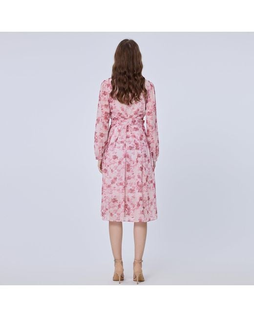 Smart and Joy Pink Floral Print Shirt-Dress