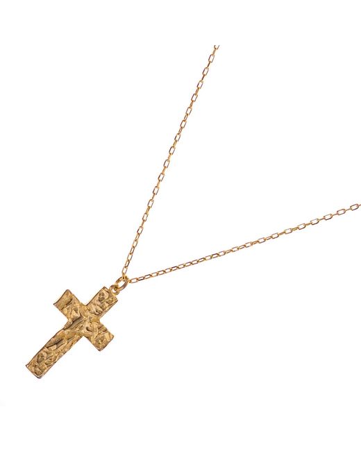 Ebru Jewelry Metallic Divine Faith Minimalist Cross Necklace