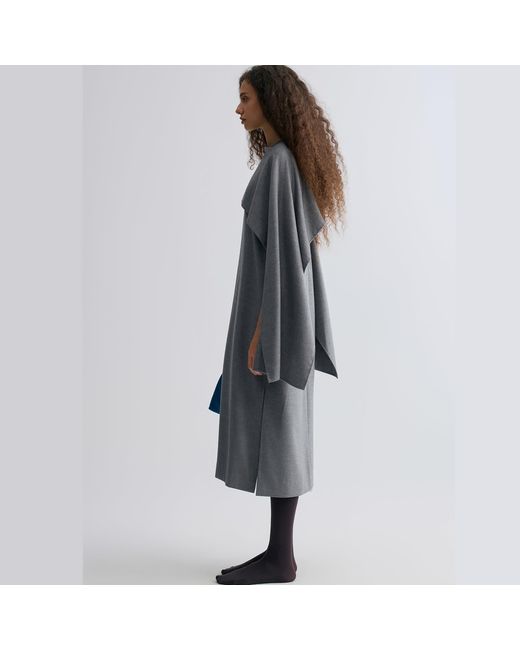 FRONT ROW SHOP Gray Opera Cape Maxi Dress