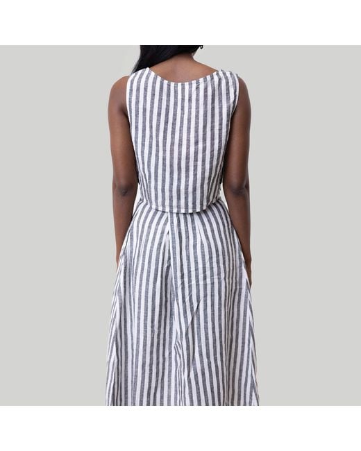 REISTOR Blue Overlap Midi Skirt