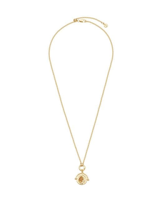 Fable England Metallic Leo Zodiac Spinner Necklace
