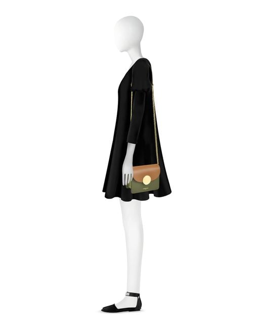 Le Parmentier Green New Ondina Mini Color Block Shoulder Bag