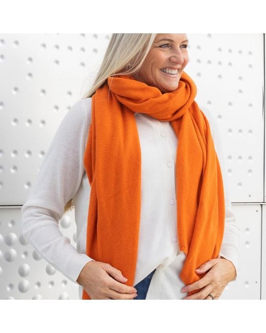 tirillm Orange Alfie Large Cashmere Scarf