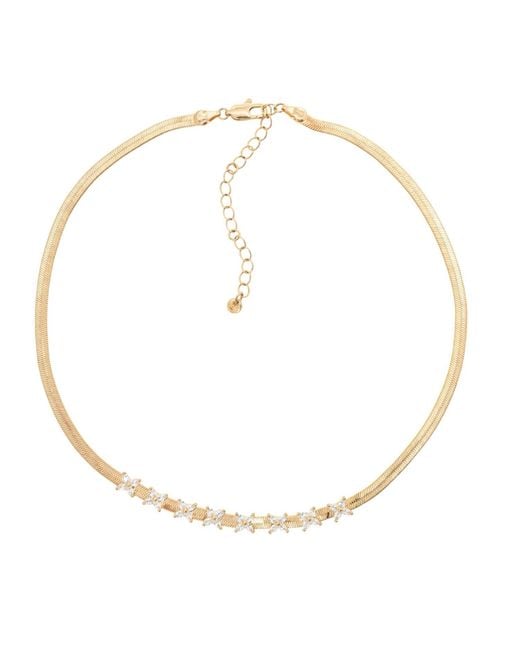 Uchi and Soto Metallic Kinmokusei Chain Floral Necklace
