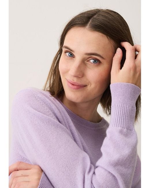 Loop Cashmere Purple Cashmere Crew Neck Sweater