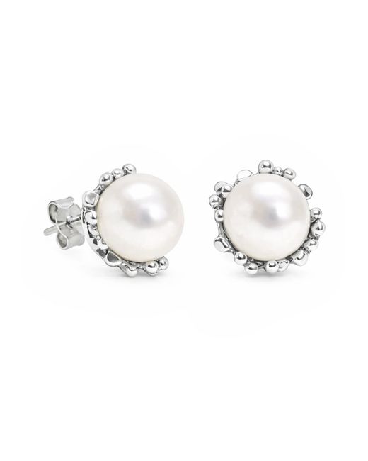 Unaloe Metallic Ribes Earrings Sterling With Natural Pearl – Artisan Textured Jewelry