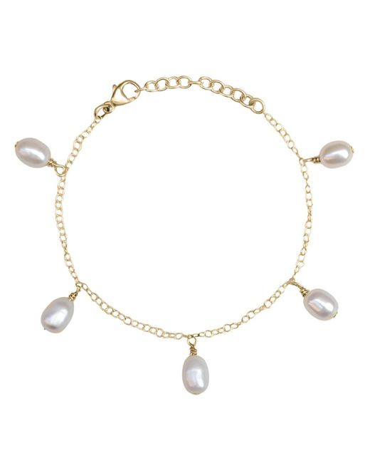 Kiri & Belle Metallic Annalise Pearl Drop Charm Filled Bracelet