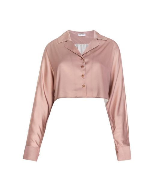 Circular Path Pink Crop Dolman Shirt -Taupe