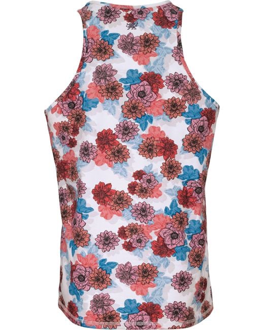 Lords of Harlech Red Tedford Snap Floral Tank for men