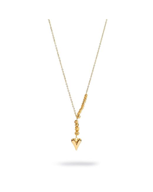 Ebru Jewelry Metallic Romantic Golden Heart Harmony Necklace