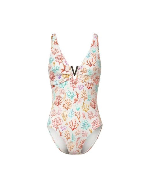 Aqva Swimwear Multicolor Coral Print Aiguablava One-Piece Swimsuit