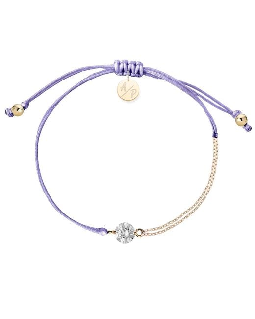 Adriana Pappas Designs Metallic Cz Solitaire Bracelet On Colored Cord