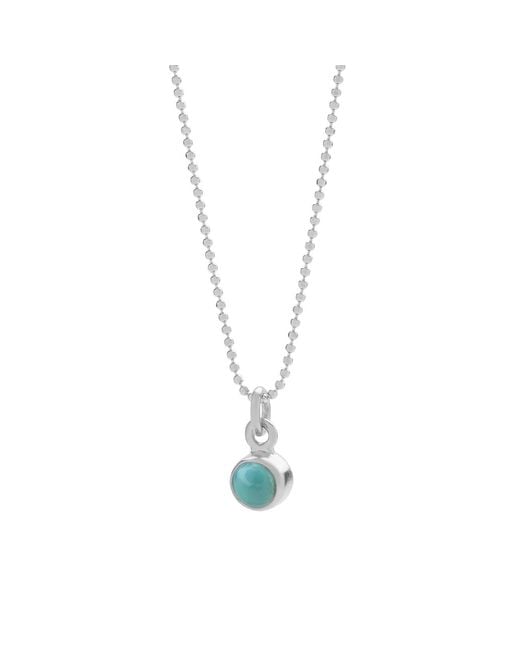 Nellou Jewellery Metallic Gem Dot Birthstone Necklace December Sterling