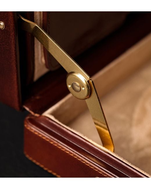 Time Resistance Red Leather Attaché Case Briefcase