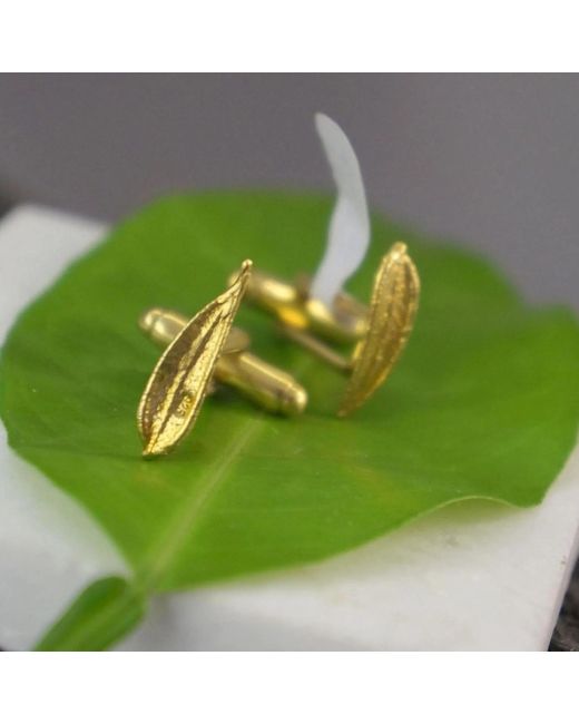 Mother Nature Jewelry Metallic Leaf Cufflinks, Suit Accessories for men