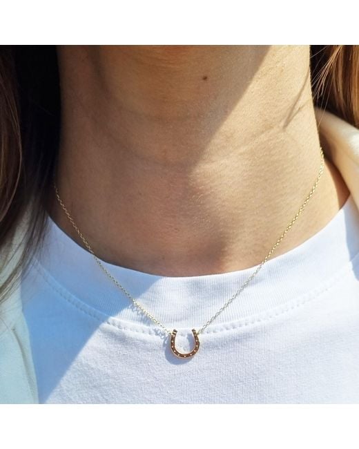 Lee Renee Metallic Lucky Horseshoe Necklace