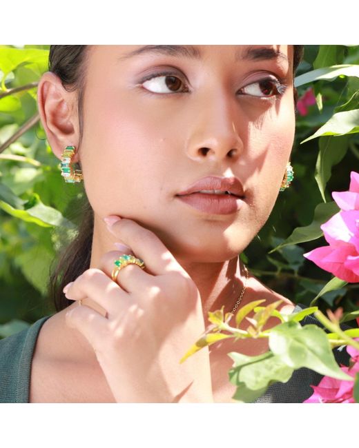GEM BAZAAR Green Kiara Band Ring