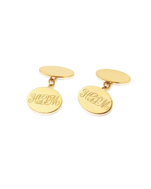 Auree Jewellery Metallic Albemarle Vermeil Oval Cufflinks for men