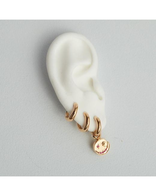 Kasun Metallic Smile Hoop Earrings – June – Moonstone – Plated