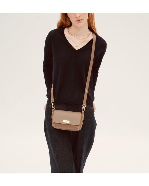 Apatchy London Brown Neutrals The Maisie Mini Mink Leather Bag