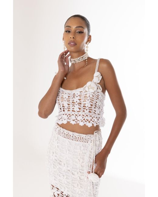 Andreeva White Vanilla Handmade Crochet Top