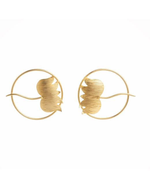 Meraki by Rashmi Bajaj Metallic Tulip Plated Hoop Earrings