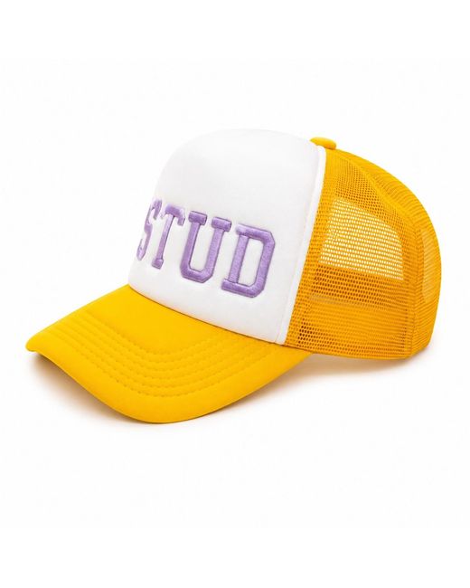 Julia Clancey Yellow Stud Lilac Trucker Cap for men