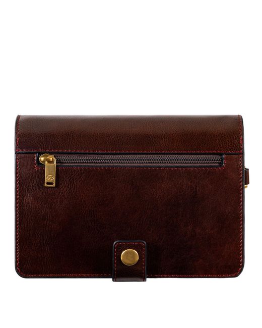 Time Resistance Brown Leather Clutch Purse for men