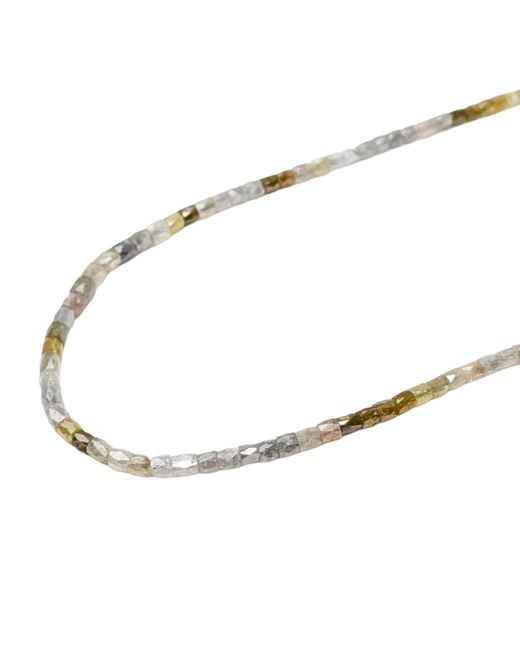Rahul's Jewels Metallic 16"-18" Adjustable Length Genuine Diamond Tube Necklace, 22.00 Carats Diamond Weight