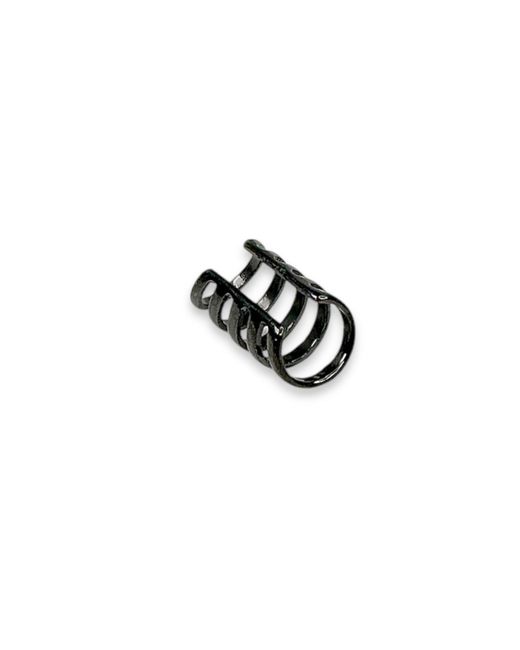 Jagged Halo Jewelry Black Cage Ear Cuff Rhodium