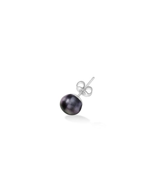 Dower & Hall Black Single Peacock Freshwater Luna Pearl Stud for men