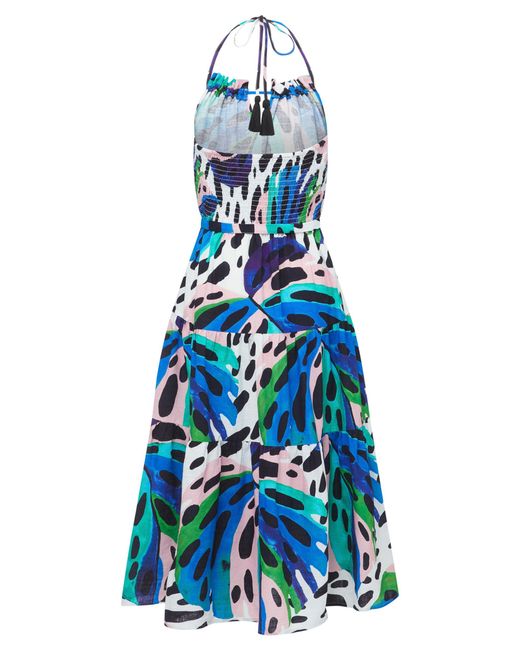 Change of Scenery Blue Neutrals Abbie Halter Dress