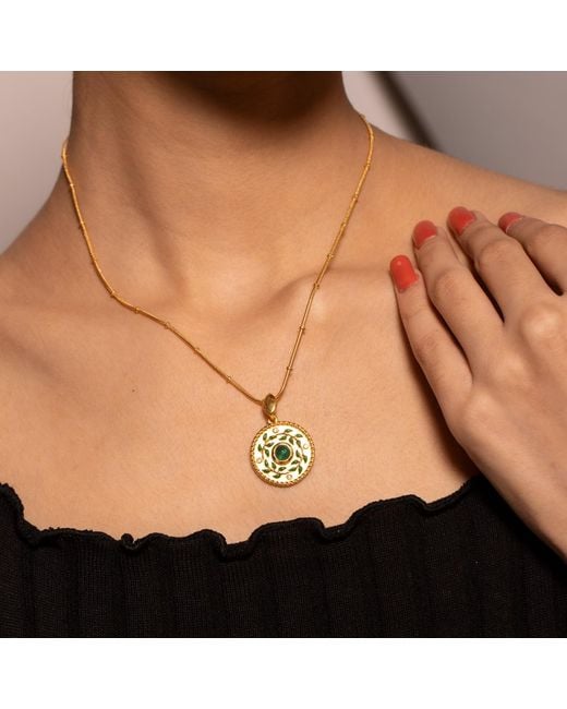 GEM BAZAAR Metallic Emerald Birthstone Mythology Pendant