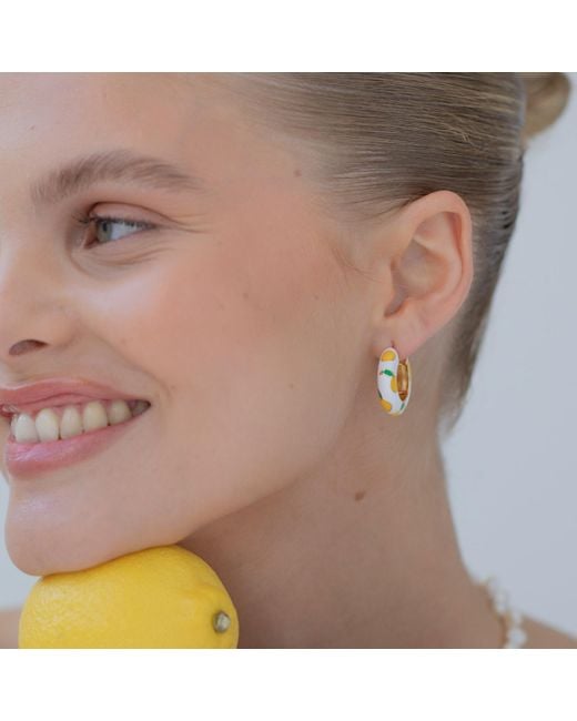 Arctic Fox & Co. Metallic Lemon Ceramic Hoop Earring