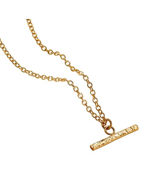 Posh Totty Designs Metallic Plated Textured T Bar Necklace