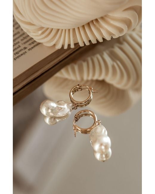 Katy Faye Metallic Bella Pearl Earrings