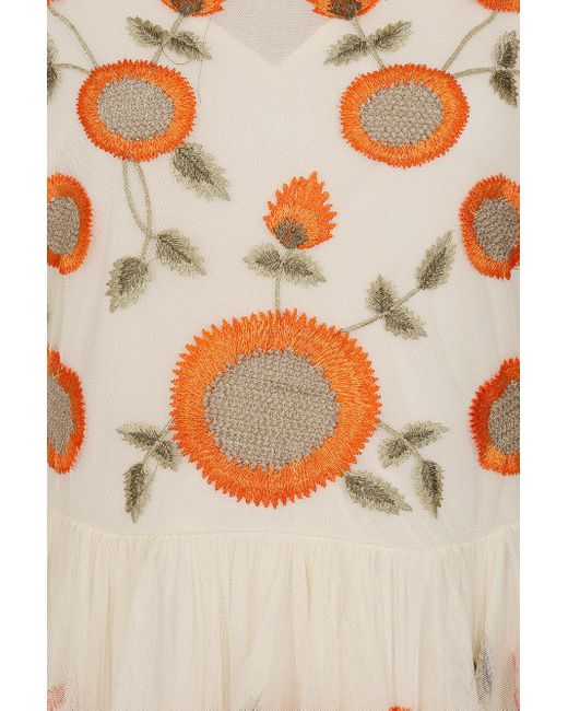 Frock and Frill Natural Neutrals Saffron Cream Floral Embroidered Maxi Dress