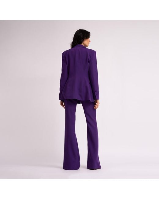 BLUZAT Purple Deep Flared Trousers