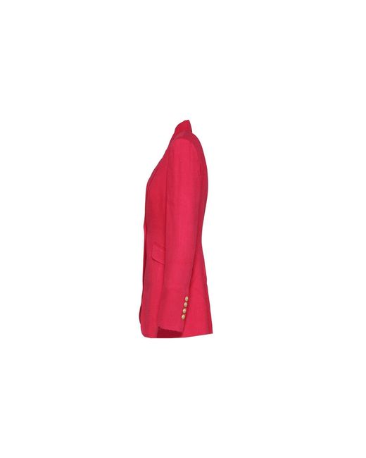 The Extreme Collection Pink Fuchsia Tailored Linen Blazer