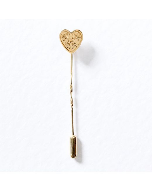 Lee Renee Metallic Wildflower Heart Tie Pin for men