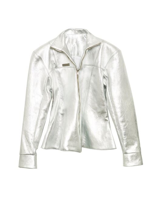 Paloma Lira Metallic Space Leather Jacket for men