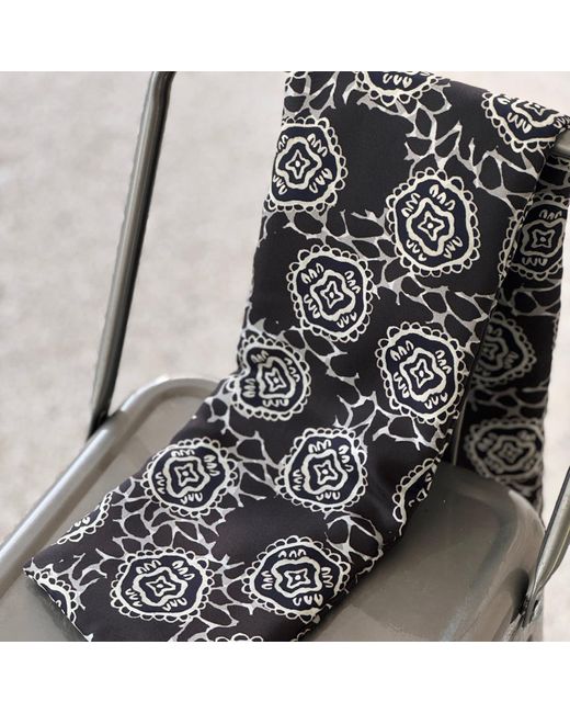 Maraethra Black Lace Print Padded Silk Scarf
