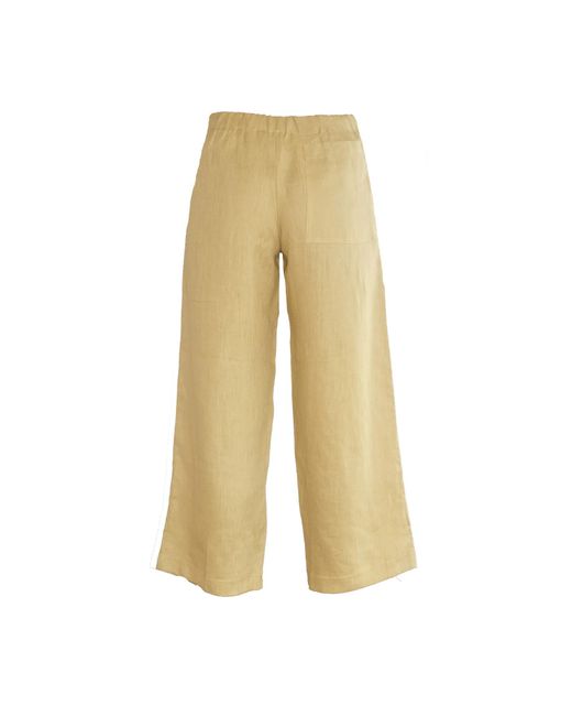Larsen and Co Natural Pure Linen Majorca Pants In Buttermilk
