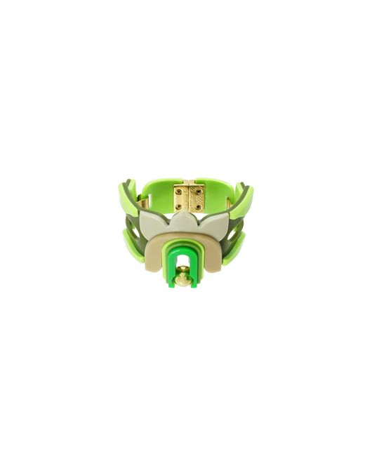 Gissa Bicalho Green Acrylic Handmade Bracelet Lilium