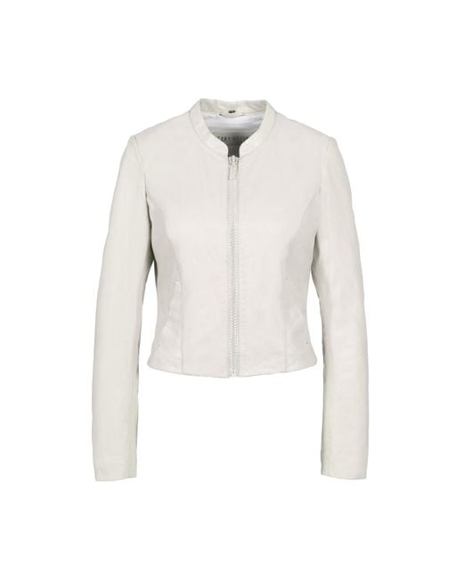 Freaky Nation White Leather Jacket Sparkling
