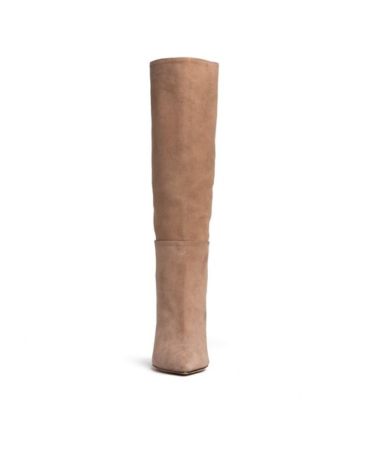 Beautiisoles by Robyn Shreiber Made in Italy Brown Neutrals Yara Comfortable Suede Tall High Heel Boot
