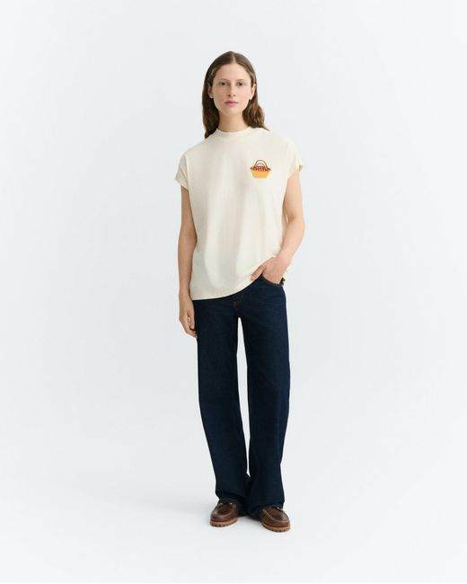 Thinking Mu Natural Embroidered Basket Volta T-Shirt