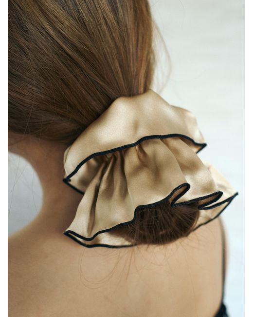 Lost Pattern Metallic Maxi Flower Double-Layer Oversized Silk Scrunchie
